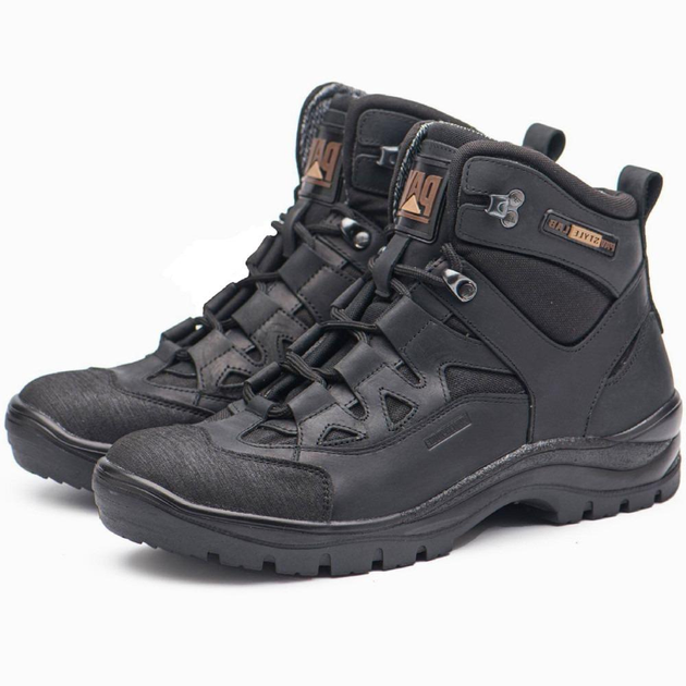 Берці демісезонні тактичні черевики PAV 501 чорні шкіряні з мембраною Winterfrost 41 - зображення 1