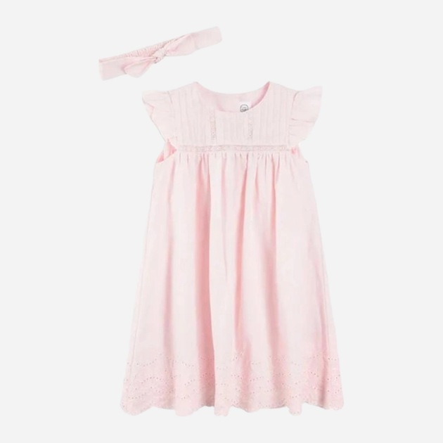 Дитяча літня сукня для дівчинки + пов'язка Cool Club CCG2403543-00 74 см Світло-рожева (5903977251930) - зображення 1