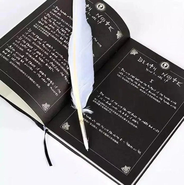 Щоденник (блокнот) з аніме Зошит смерті Death Note з пером та кулоном Чорний - Фото 2 Щоденник (блокнот) з аніме Зошит смерті Death Note з пером та кулоном Чорний - зображення 2