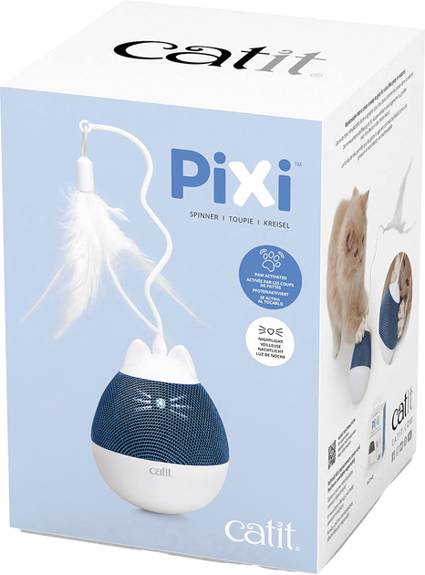 Іграшка для котів Catit Pixi Spinner 15 см White/Blue (0022517431467) - зображення 1