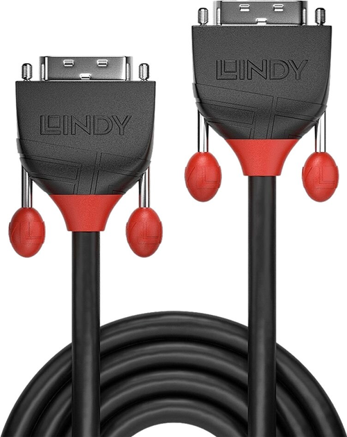 Kabel Lindy Black Line DVI-D - DVI-D 3 m Black (4002888362535) - obraz 1