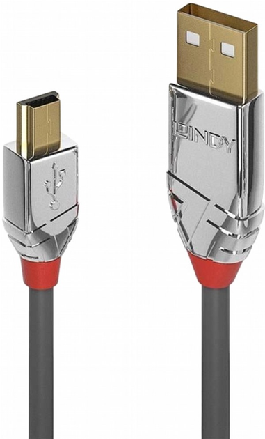 Кабель Lindy Cromo Line USB Type-A - mini-USB 1 м Gray (4002888366311) - зображення 1