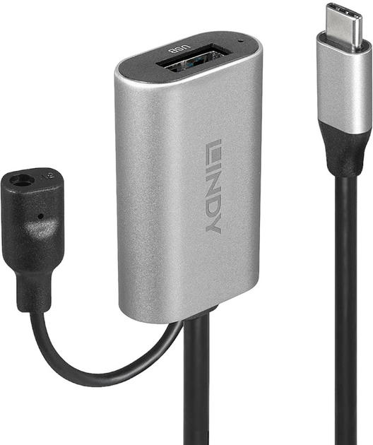 Kabel Lindy USB Type-C (wtyczka) - USB Type-A (gniazdo) 5 m (4002888432702) - obraz 1