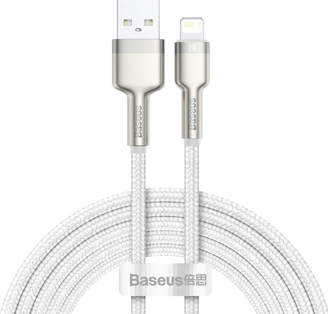 Кабель Baseus USB Type-A - Apple Lightning 1 м White (CALJK-A02) - зображення 1