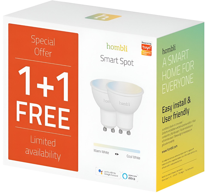 Inteligentna żarówka Hombli Smart Bulb CCT 4.5 W 2 szt (HBPP-0104) - obraz 2