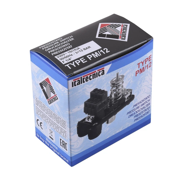 Реле тиску механічне для насоса OPTIMA 1/4" Italtecnica PM-12G 000028231 - Фото 2 Реле тиску механічне для насоса OPTIMA 1/4" Italtecnica PM-12G 000028231 - зображення 2