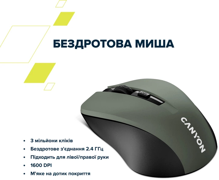 Мышь Canyon CNE-CMSW1G Wireless Black/Gray - изображение 7