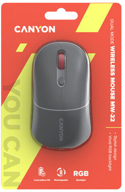 Мышь Canyon MW-22 Dual Band RGB Wireless Dark Grey (CNS-CMSW22DG) - изображение 6