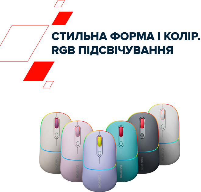 Мышь Canyon MW-22 Dual Band RGB Wireless Mountain Lavender (CNS-CMSW22ML) - изображение 9