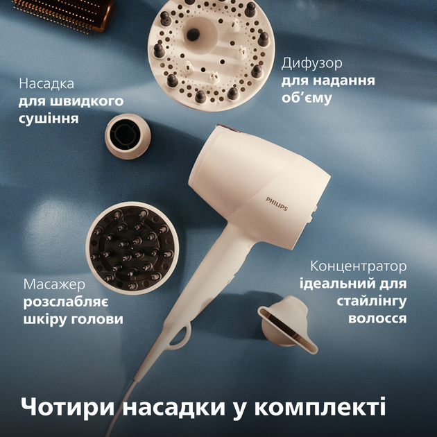 Стайлер PHILIPS BHS838/00 + Фен PHILIPS BHD829/00 + Автостайлер PHILIPS BHB887/00 (комплект) - зображення 18