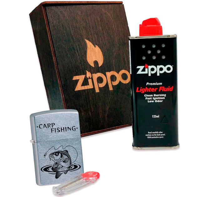 Подарочный набор Zippo Зажигалка 207 Carp CLASSIC street chrome ...