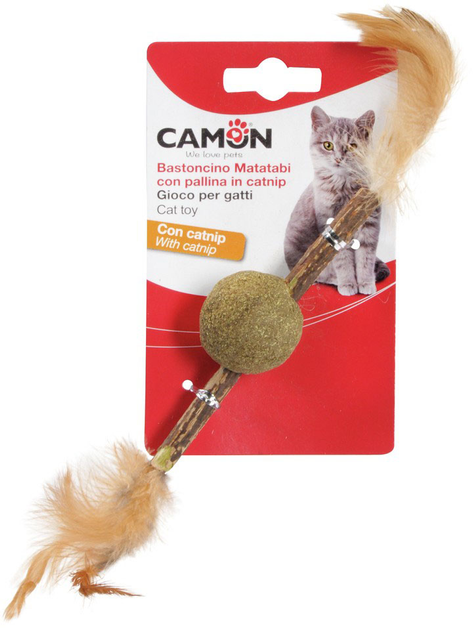 Іграшка для котів Camon Matatabi М'ячик із паличкою з котячою м'ятою 30 см (8019808208503) - зображення 1