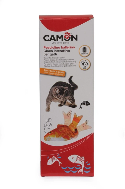 Interaktywna zabawka dla kotów Camon Cat Toy Interaktywna tańcząca ryba Alfie 27 cm (8019808225142) - obraz 1