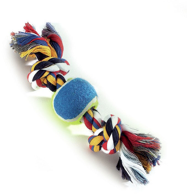 Zabawka dla psów Camon Sznur z piłką 20 cm (8019808044071) - obraz 1