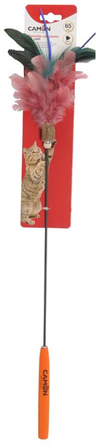 Іграшка для котів Camon з пір'ям і дзвіночком Помаранчева 65 см (8019808211640) - зображення 1