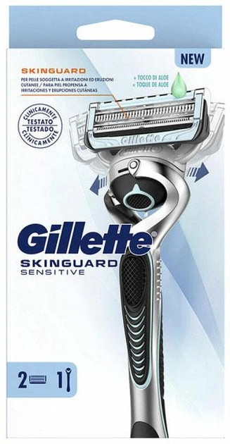 Maszynka do golenia dla mężczyzn Gillette Skinguard Sensitive z 2 wymiennymi kasetami (8001090614506) - obraz 1