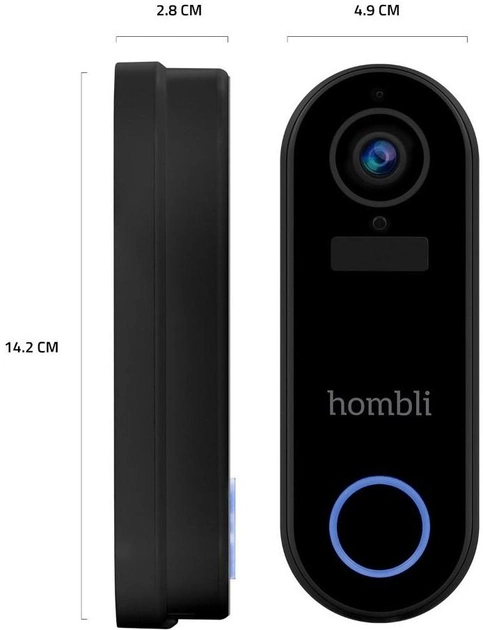 Inteligentny dzwonek do drzwi Hombli Smart Doorbell 2 + Chime 2 Promo Pack Black (HBDP-0100) - obraz 2
