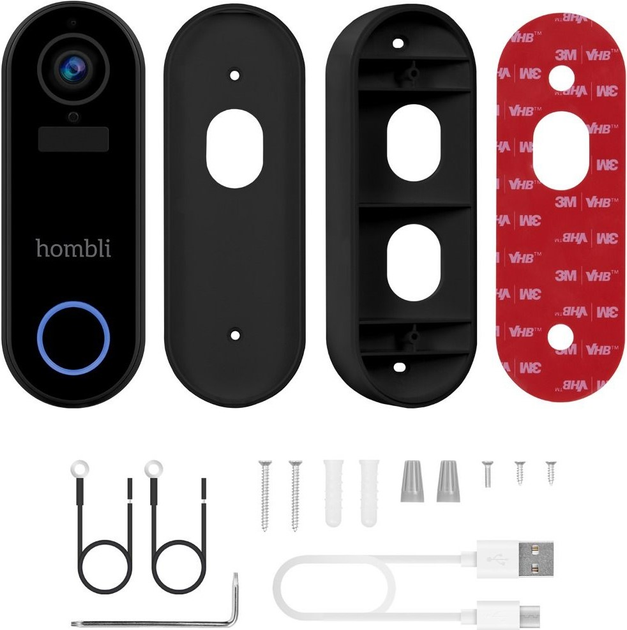 Inteligentny dzwonek do drzwi Hombli Smart Doorbell 2 + Chime 2 Promo Pack Black (HBDP-0100) - obraz 4