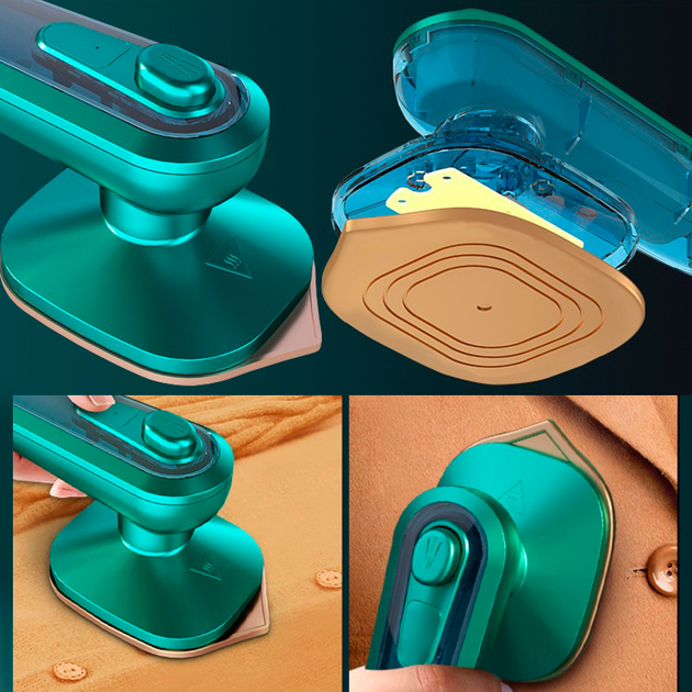 Портативный паровой утюг ручной отпариватель 0.06л 30Вт Lesko Steam Iron C020 Green - изображение 9