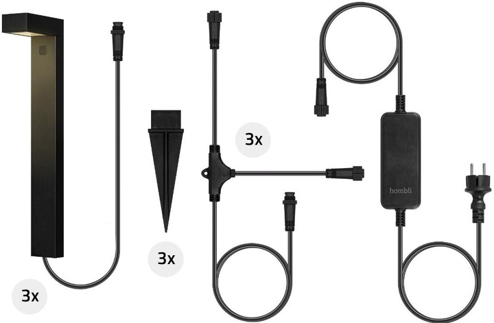 Zestaw lamp Hombli Smart Outdoor Pathway Light 3 szt (HBPK-0100) - obraz 3
