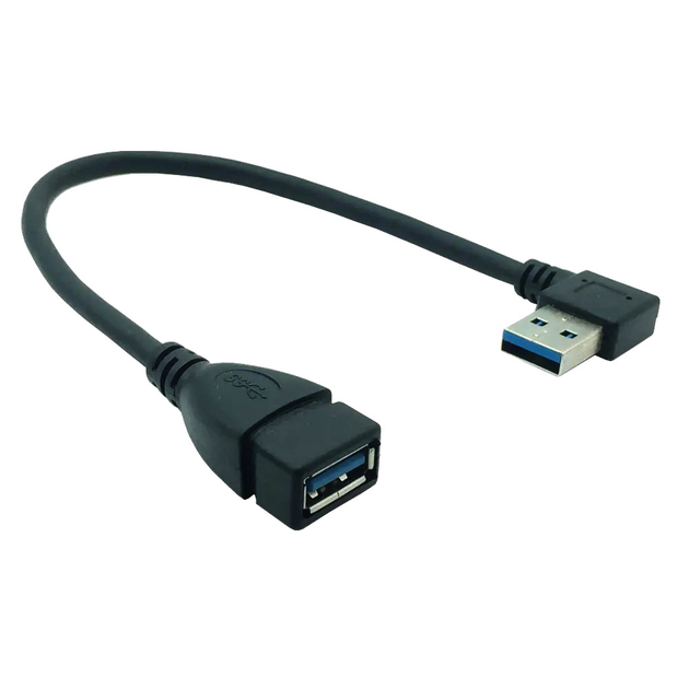 Кабель адаптер угловой USB 3.0 Male-Female Alitek Левый Left, 23 см ...