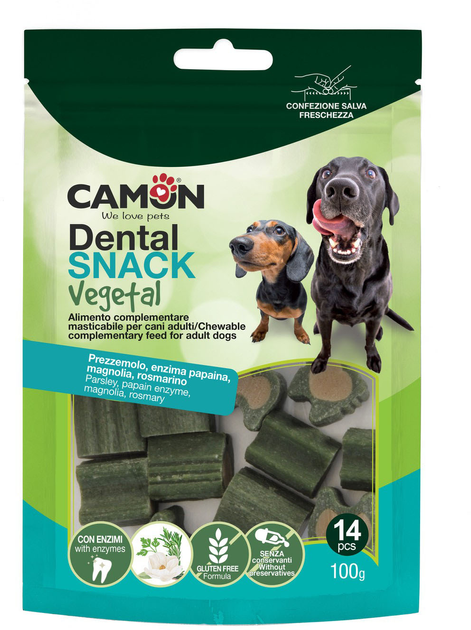 Ласощі для собак Camon Dental Snack Овочеві снеки 100 г (8019808229218) - зображення 1