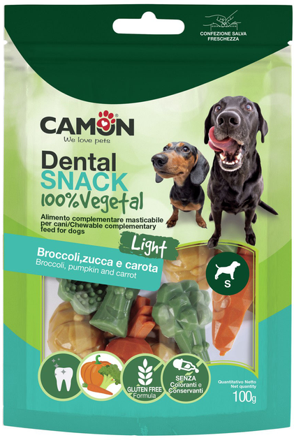 Ласощі для собак Camon Dental Snack S Овочі 100 г (8019808209784) - зображення 1
