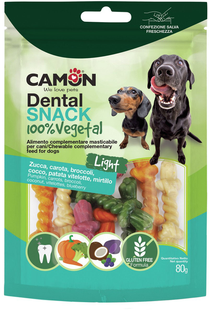 Ласощі для собак Camon Dental Snack Rope Skarped Bone 5 смаків 80 г (8019808216751) - зображення 1