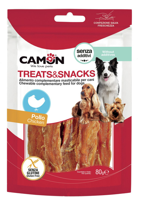 Przysmak dla psów Camon Treats and Snacks Suszone filety z kurczaka 80 g (8019808145747) - obraz 1