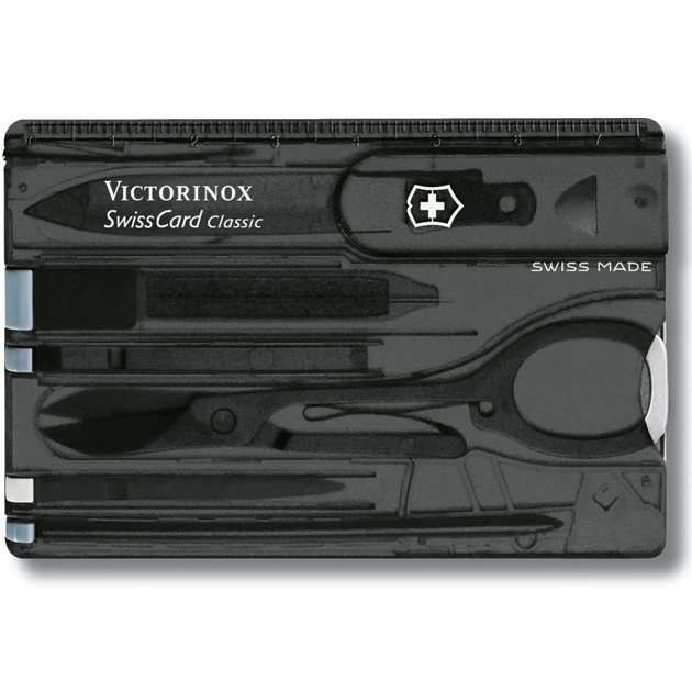 Складной швейцарский нож-карта Victorinox SwissCard Onyx 10 in 1 Vx07133.T3B1 - зображення 2