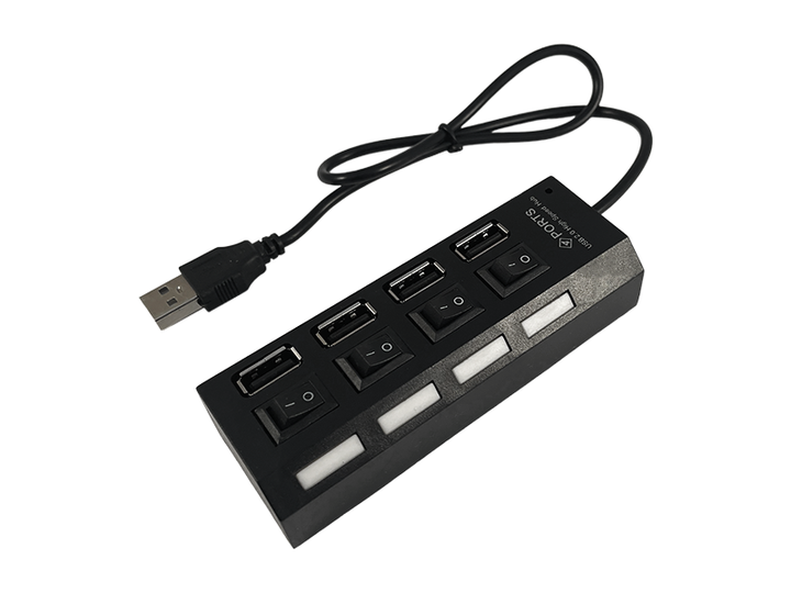 USB-хаб на 4 порта USB 2.0 с выключателями и подсветкой (65882815) - изображение 2