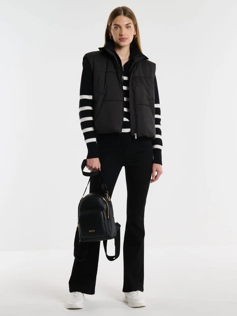 Теплий жилет короткий жіночий Big Star Bonda-906 L Чорний (5900714706685) - зображення 5