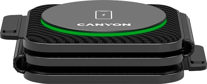 Бездротовий зарядний пристрій Canyon WS-305 3 в 1 QI Black (CNS-WCS305B) - зображення 3