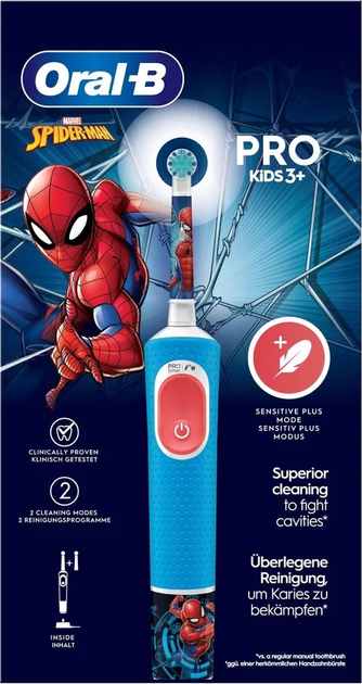 Електрична зубна щітка Oral-B Vitality Pro Kids 3+ Spider-Man + Brush Head (8006540773659) - зображення 3