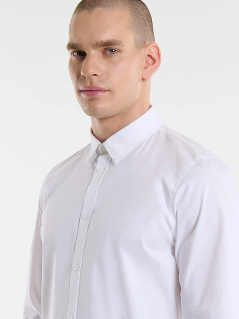 Сорочка бавовняна чоловіча Big Star Nissip-101 S Біла (5900714694630) - зображення 5