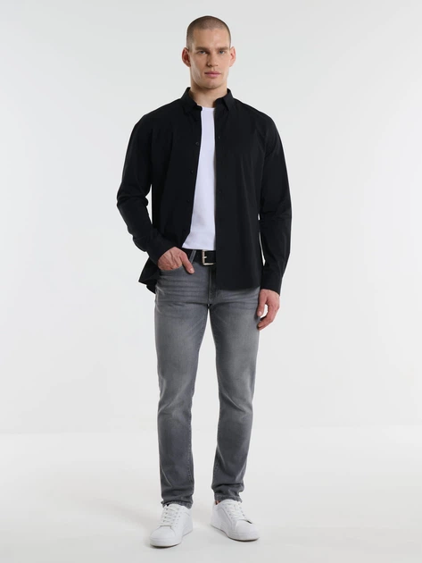 Сорочка бавовняна чоловіча Big Star Nissip-906 L Чорна (5900714694586) - зображення 5