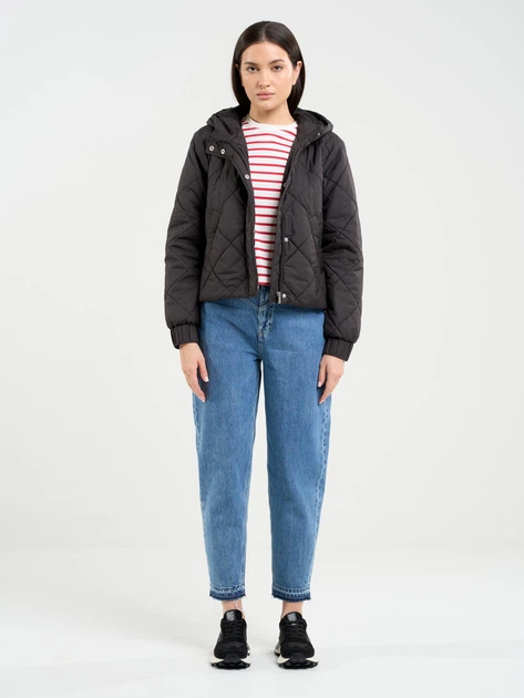 Куртка демісезонна коротка з капюшоном жіноча Big Star Pery-906 M Чорна (5900714713805) - зображення 3