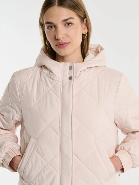 Куртка демісезонна коротка з капюшоном жіноча Big Star Pery-103 M Кремова (5900714713836) - зображення 4