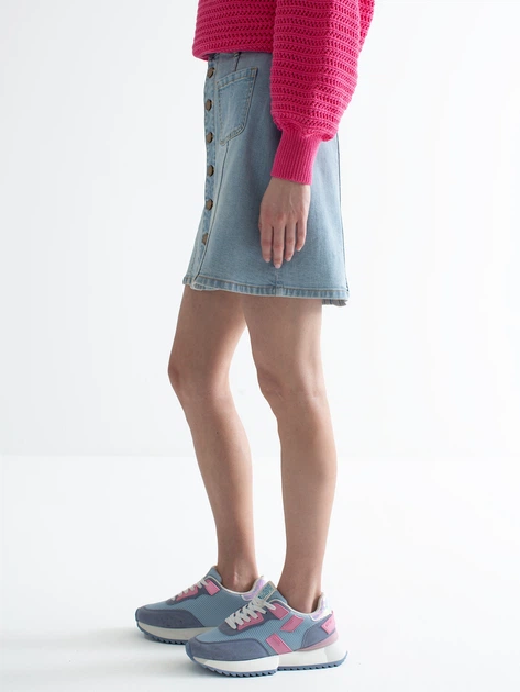 Спідниця джинсова міні літня жіноча Big Star ALMRA W27 Блакитна (5900714698966) - зображення 4