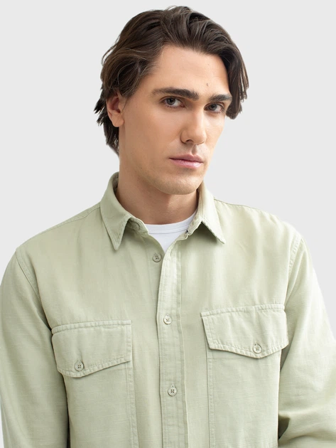 Сорочка бавовняна чоловіча Big Star SZAKES XL Зелена (5900714714413) - зображення 3