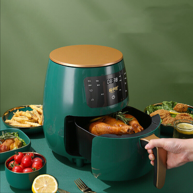 Аэро-фритюрница без масла цифровая AIR FRYER AIR FAYER XL-614 зеленая - Фото 3 Аэро-фритюрница без масла цифровая AIR FRYER AIR FAYER XL-614 зеленая - изображение 3