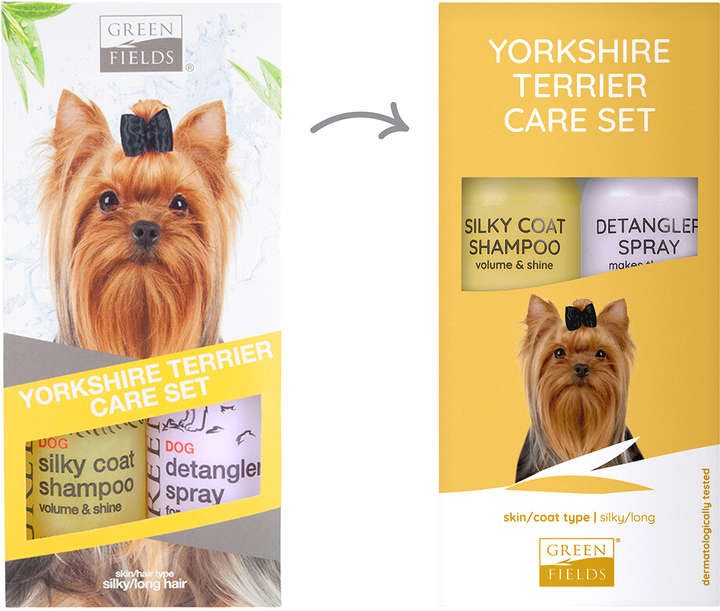Набір для догляду за йоркширським тер'єром Greenfields Yorkshire Terrier Care Set 2 x 250 мл (8718836723384) - зображення 1