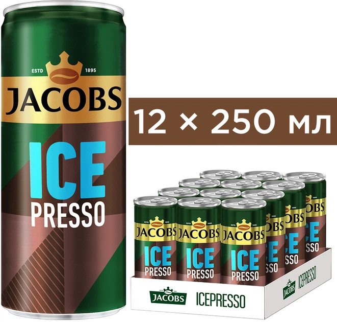 Упаковка напитка молочного с кофе Jacobs Icepresso 12 шт x 250 мл