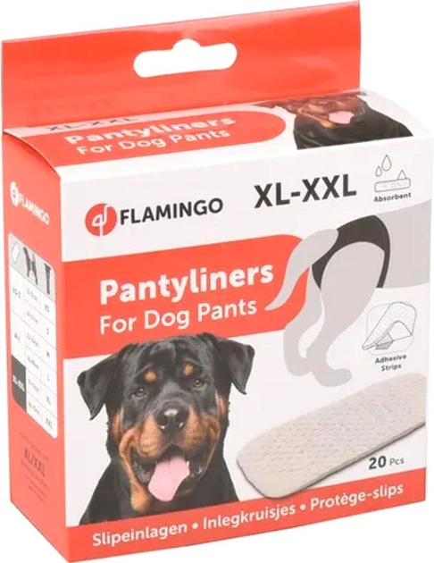 Санітарні прокладки для собачих трусів Flamingo Panty Liner XL-XXL White (5400274302193) - зображення 1