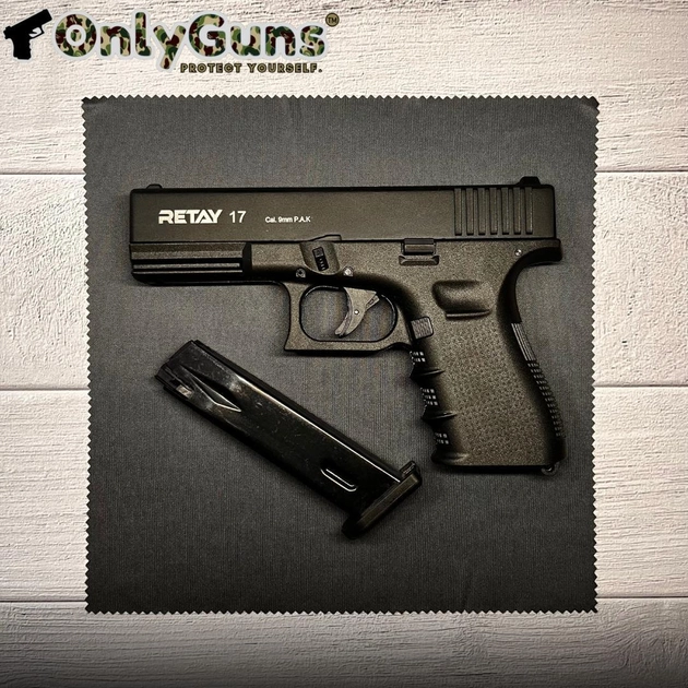 Стартовый пистолет Retay Glock 17, Retay G17, Cигнальный пистолет под холостой патрон 9мм - изображение 1