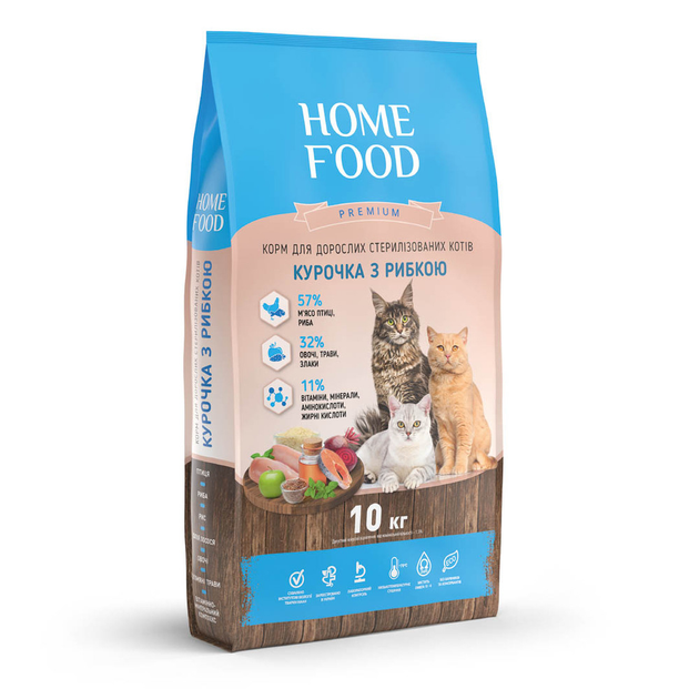 Сухий корм Home Food Premium Баланс формула для стерилізованих котів з ...