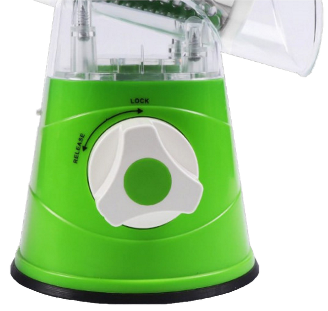 Механическая овощерезка мультислайсер TableTop Drum Grater 3 насадки Зеленый - изображение 5