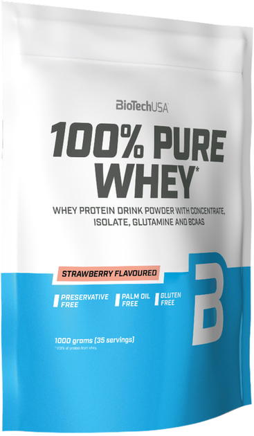 Протеїн Biotech 100% Pure Whey 1000 г Полуниця (5999076238170) - зображення 1