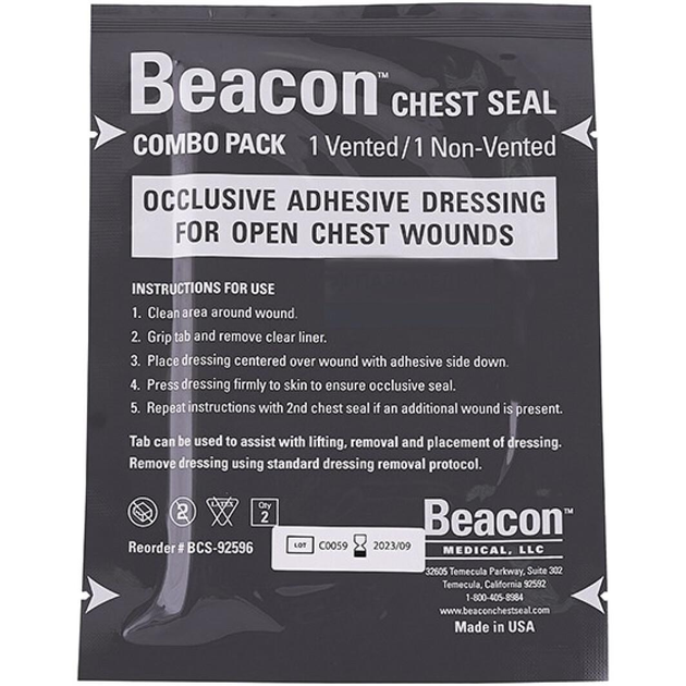 Пов'язка оклюзійна Beacon Chest Seal Combo Pack - зображення 2