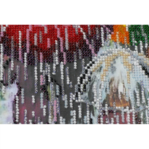 Набор для вышивки бисером "Веселые зонтики" Abris Art 40х20 см 000282071 - изображение 4
